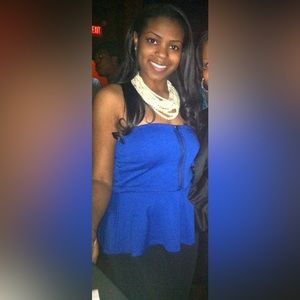 *FINAL OFFER* Forever 21 Peplum Tube Top (Blue)